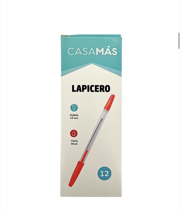 Caja Lapicero Rojo 12pzs